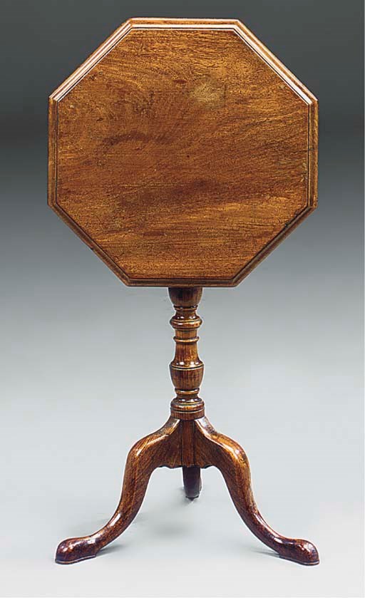 A FRUITWOOD TRIPOD TABLE