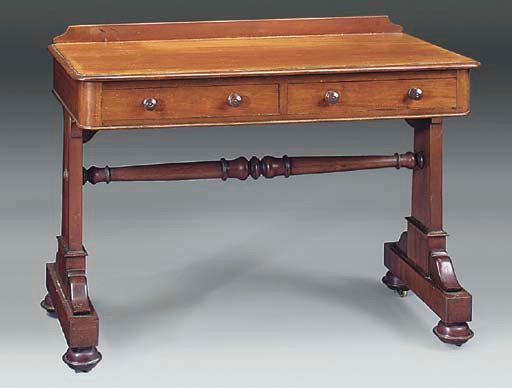 An early Victorian mahogany writing table