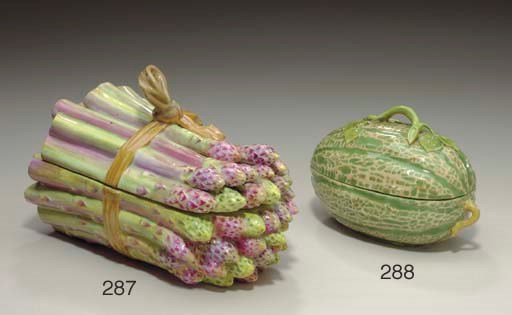 A MEISSEN (MARCOLINI) MELON BOX AND A COVER