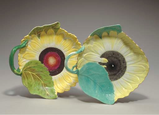 A MEISSEN SUNFLOWER DISH