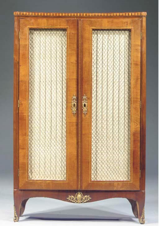 A Dutch mahogany and fruitwood marquetry bookcase