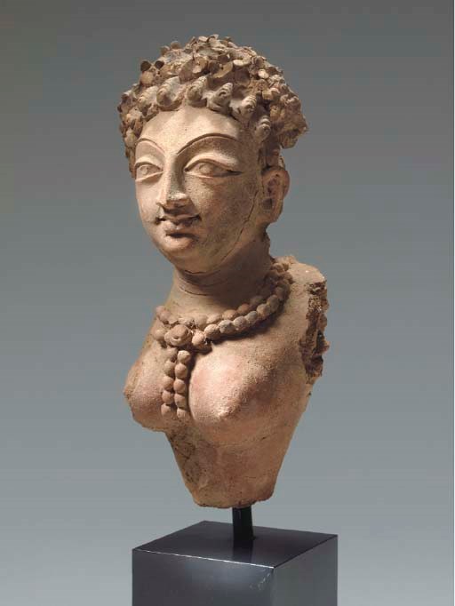 An Unusual Terracotta Bust of a Lady