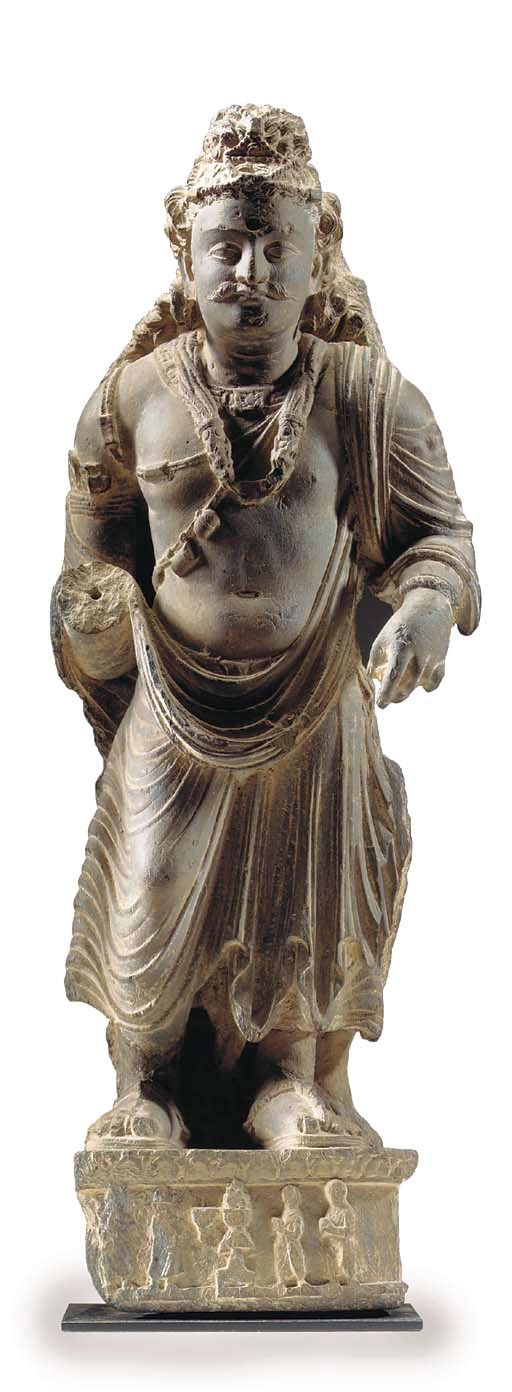 A Gray Schist Figure of a Bodhisattva