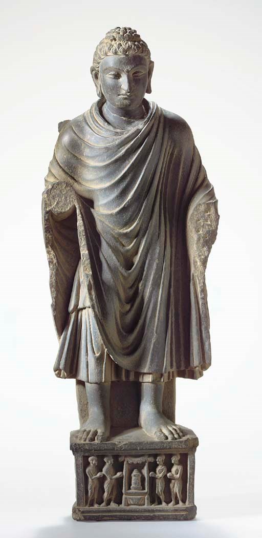 A Gray Schist Figure of Buddha