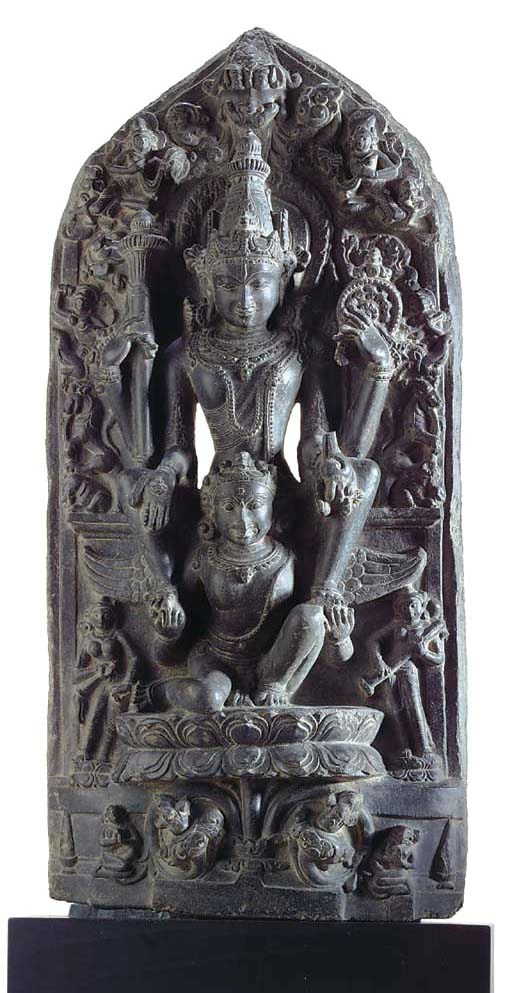 A Blackstone Stele of Vishnu on Garuda