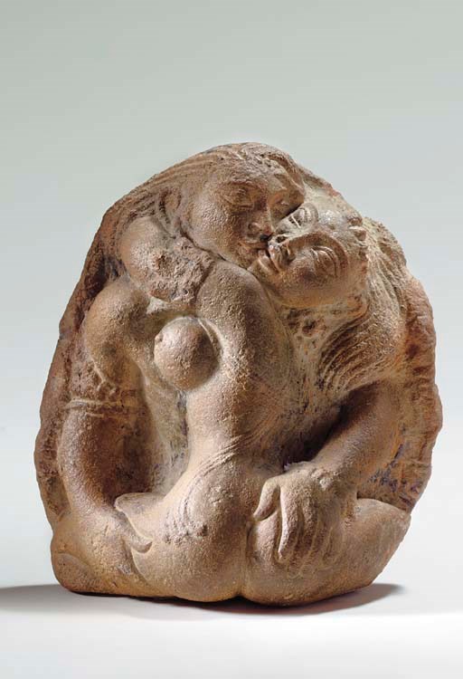 A Rare Terracotta Relief of Lovers