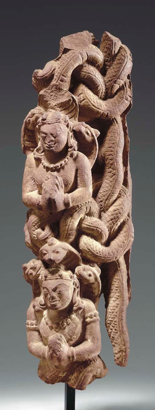 A Red Sandstone Fragment of Nagarajas