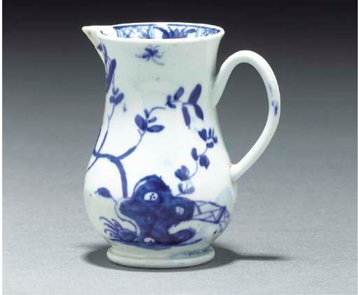 A Worcester blue and white slender baluster cream-jug