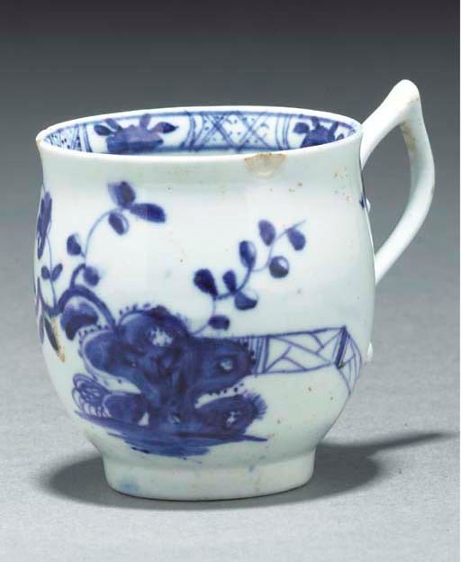 A Worcester blue and white baluster coffee-cup
