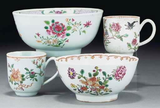 A group of Liverpool and Chinese tea and coffee wares