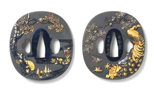 An Ishiguro School Shakudo Tsuba