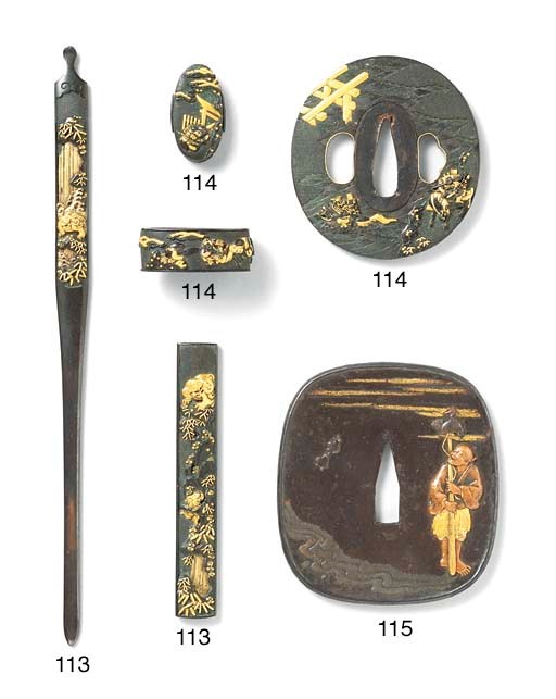 A Goto School Tsuba and Fuchi-kashira