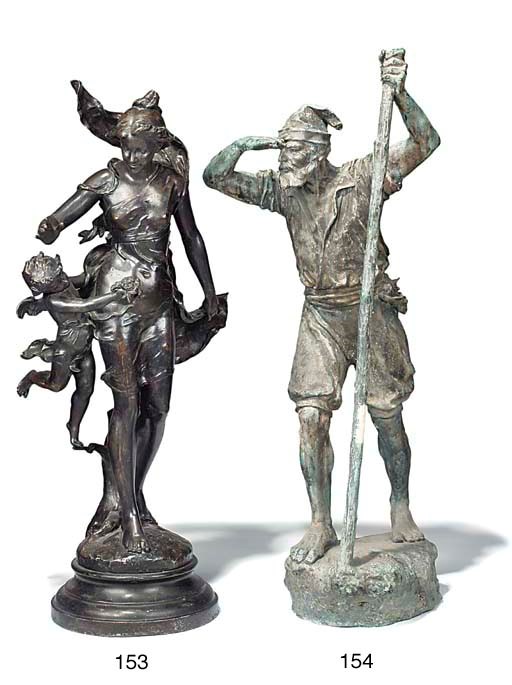 A FRENCH SPELTER GROUP OF VENUS AND CUPID