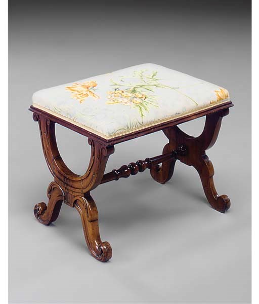 A VICTORIAN ROSEWOOD STOOL