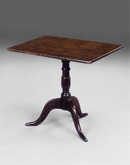 An oak tripod table