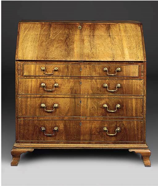 A GEORGE III MAHOGANY BUREAU