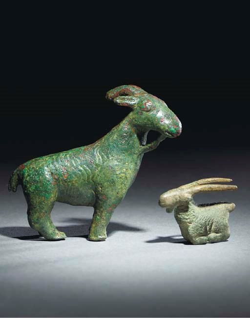 A WESTERN ASIATIC BRONZE FIGURE OF A GOAT