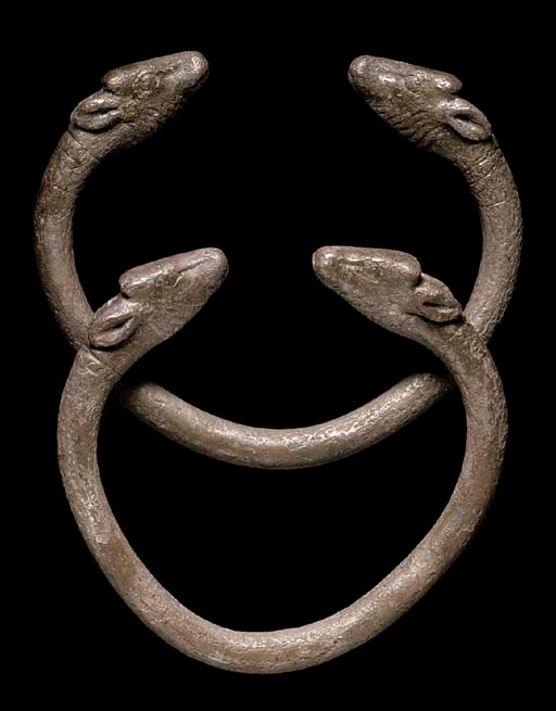 TWO ACHAEMENID SILVER BRACELETS