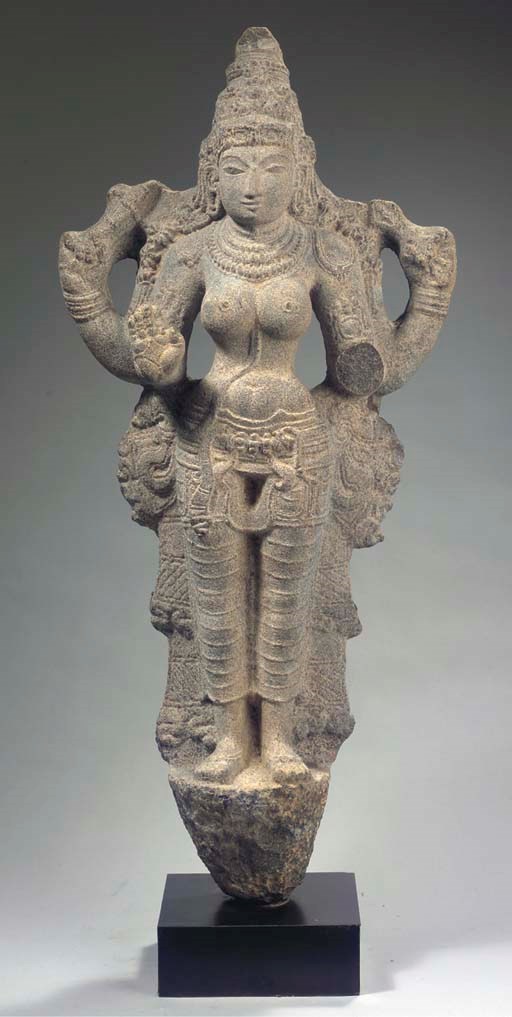 A South Indian, Vijayanagar style, granite Parvati