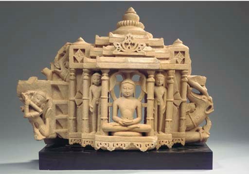 A Central Indian sandstone stele depicting a tirthankara