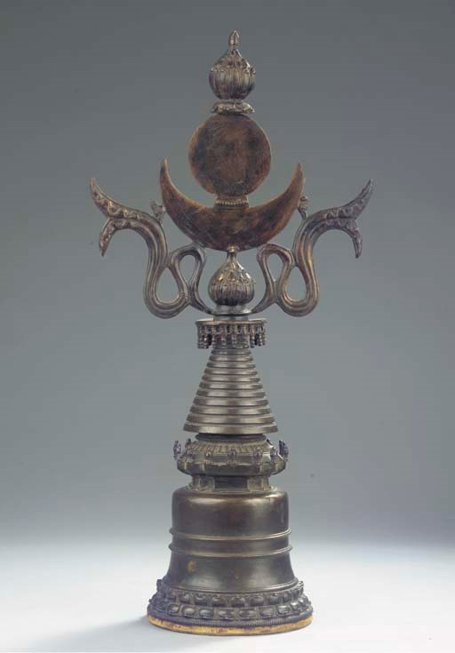 a tibetan bronze caitya