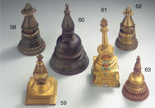 a tibetan bronze caitya
