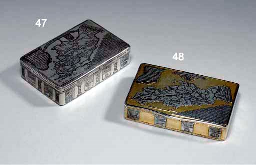 A NIELLO SILVER-GILT CARTOGRAPHIC SNUFF-BOX