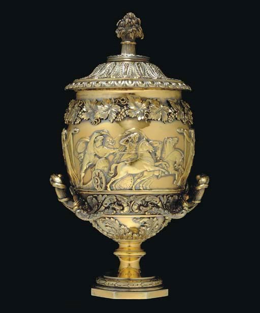 A GEORGE IV SILVER-GILT CUP AND COVER