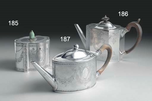 A GEORGE III SILVER TEA CADDY** *