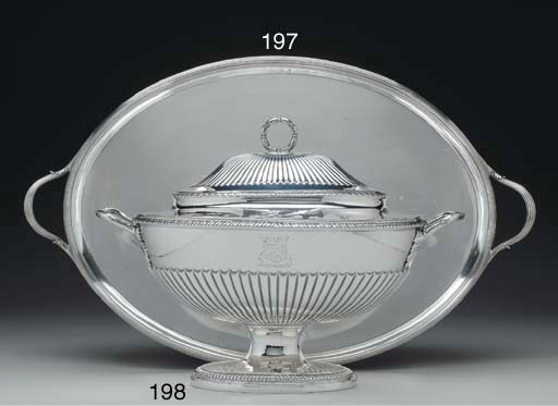 A GEORGE III SILVER SOUP TUREEN WITH COVER