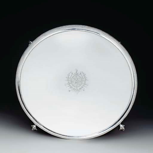 A GEORGE III SILVER SALVER