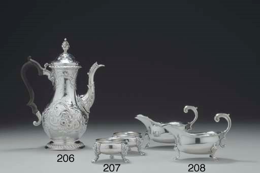 A GEORGE III SILVER COFFEE POT