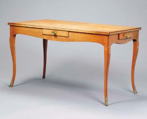 A LOUIS XV STYLE CHERRY BUREAU PLAT,