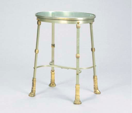 A PAIR OF LOUIS XVI STYLE GILT-BRONZE AND METAL OVAL GUERIDONS,