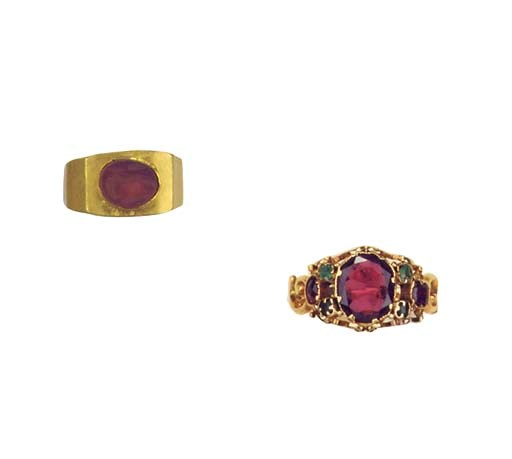 TWO GEM-SET RINGS