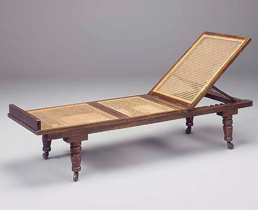 A late Victorian stained beech campaign bed