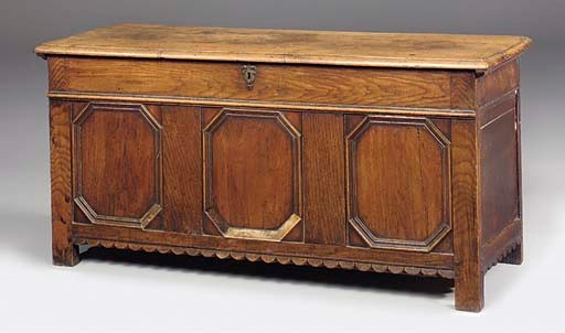 An oak panelled chest