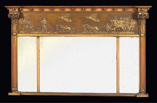 A LATE VICTORIAN GILTWOOD AND COMPOSITION LANDSCAPE MIRROR