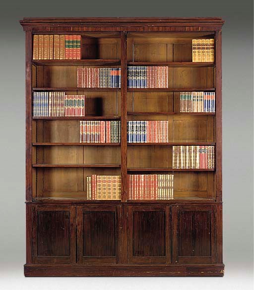 A VICTORIAN GONCALO ALVES AND GRAINED OPEN BOOKCASE