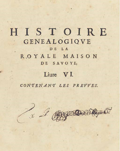 HISTORIE GENEALOGIQUE DE LA ROYALE MAISON DE SAVOYE