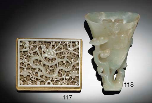 A Chinese pale celadon jade plaque, 18th/19th century