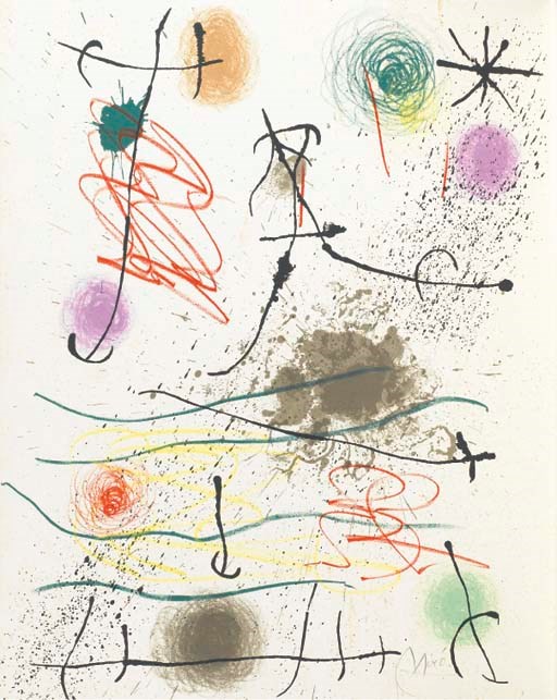 [MIRÓ] -- IONESCO, Eugène (1912-1994). Miró. Quelques fleurs pour des amis. Avec un coup d'oeil sur le jardin par Eugène Ionesco. Paris: Féquet et Baudier pour le XXe siècle, 10 novembre 1964.
