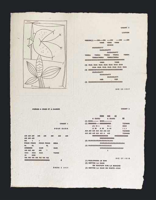 [PICASSO] -- ILIAZD [i.e. Ilya Zdanevitch] (1894-1975). Poésie des mots inconnus. Poèmes de Akinsemoyin, Albert-Birot, Arp, Artaud, Audiberti, Ball, Beaudoin, Bryen, Dermée, Hausmann, Huidobro, Iliazd, Jolas, Khlébnikov, Krutchonykh, Picasso, Poplavsky, Schwitters, Seuphor, Téréntiev, Tzara. Paris: le Degré 41, An 1919 et 30 [2 août 1949].