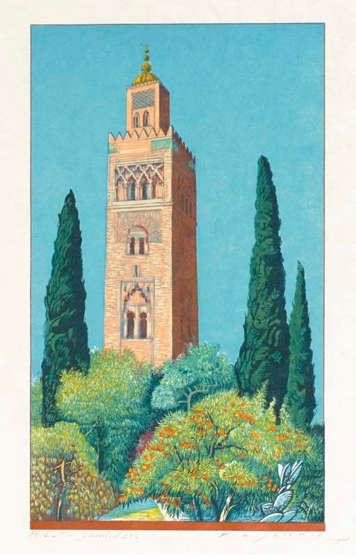[SCHMIED] -- CATROUX, général Georges (1877-1969). Sud-Marocain. Grand-Atlas. Anti-Atlas. Trente planches gravées sur bois en couleur par Théo Schmied d'après les tableaux de son père F.-L. Schmied. Paris: Théo Schmied, 21 juin 1936.