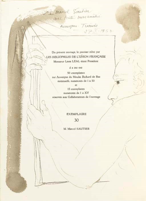 [TRÉMOIS] -- JOUHANDEAU, Marcel (1888-1979). Endymion. Gravures de Trémois. Paris: les Bibliophiles de l'Union Française, 30 septembre 1953.