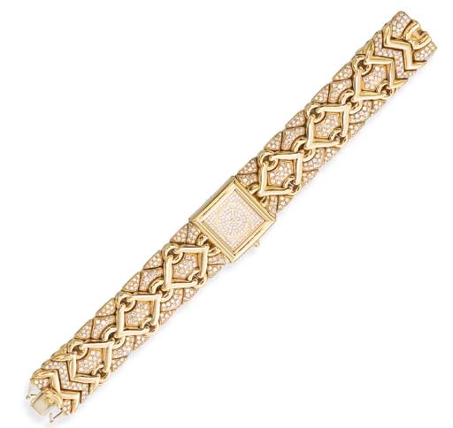 A 18K GOLD AND DIAMOND 'TRIKA' WRISTWATCH, BY BULGARI