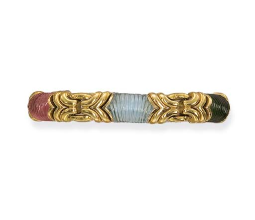 A GOLD AND GEM-SET BRACELET, BY BULGARI
