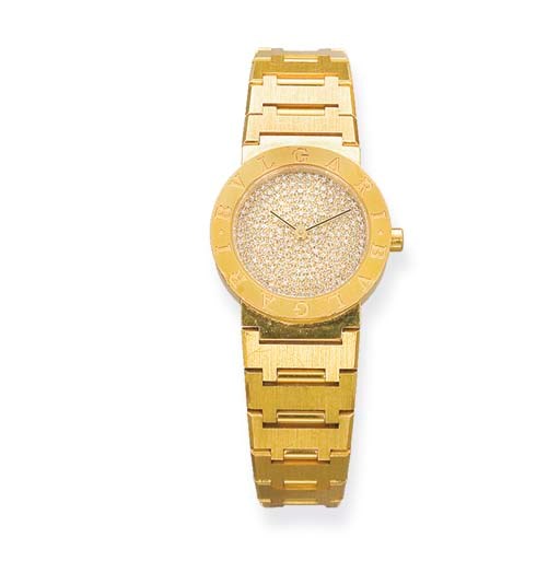 A 18K GOLD AND DIAMOND 'BULGARI-BULGARI' WRISTWATCH, BY BULGARI