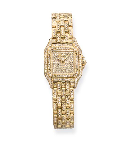 A DIAMOND 'PANTHER' WRISTWATCH, BY CARTIER