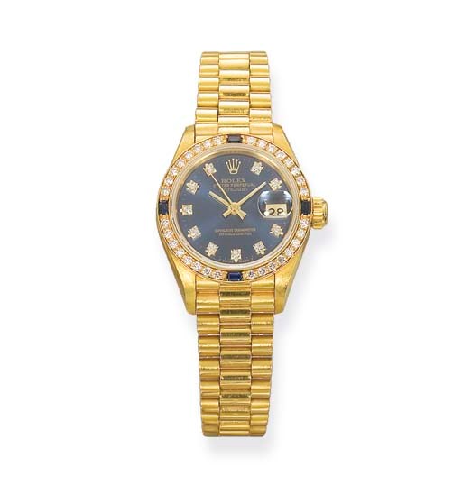 A LADY'S OYSTER PERPETUAL 'DATEJUST' WRISTWATCH, BY ROLEX